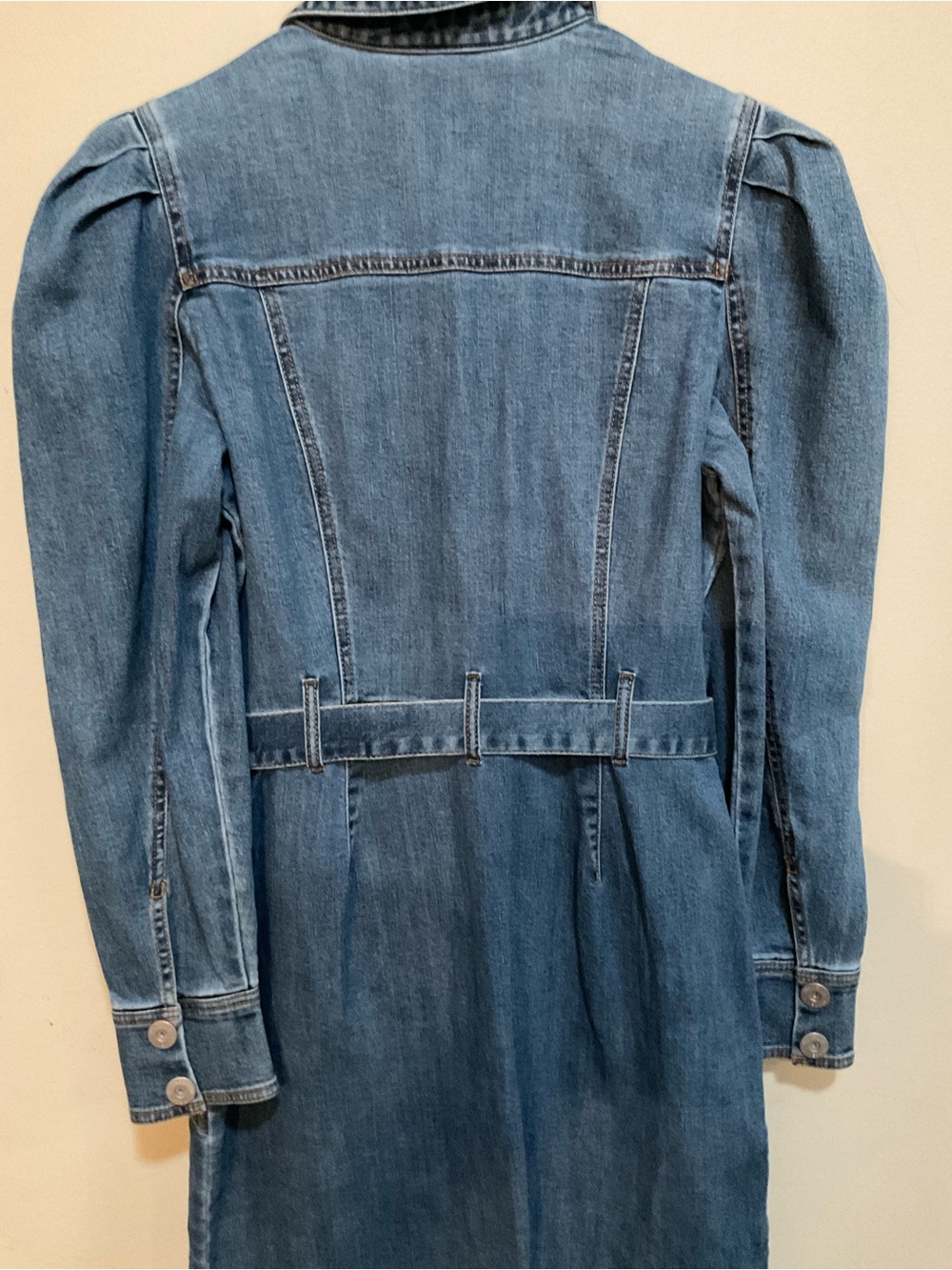 INC International Concepts puff-sleeve denim dress - Picture 9 of 9